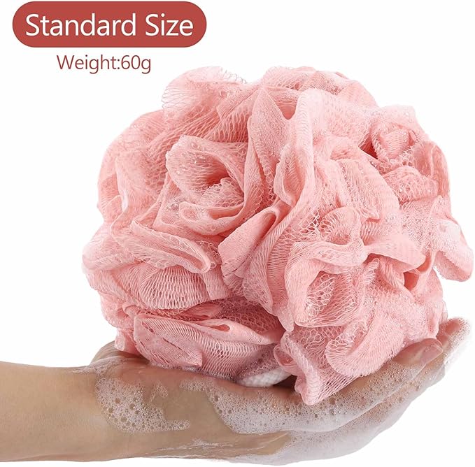 BTYMS Loofah Bath Sponges 60g/pc Shower Pouf Bath Scrunchies Body Puffs - Image 2