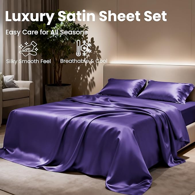 Love's cabin Twin Satin Sheets Sets - Image 8
