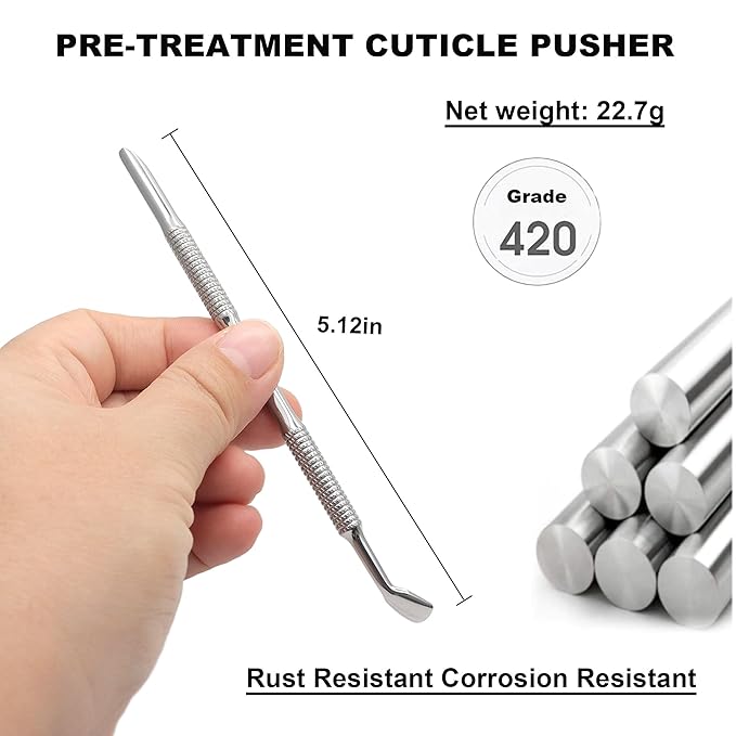 Pre-treatment Cuticle Pusher, Russian Prep Nail Pushers, Dual Ended Cuticle - Image 8