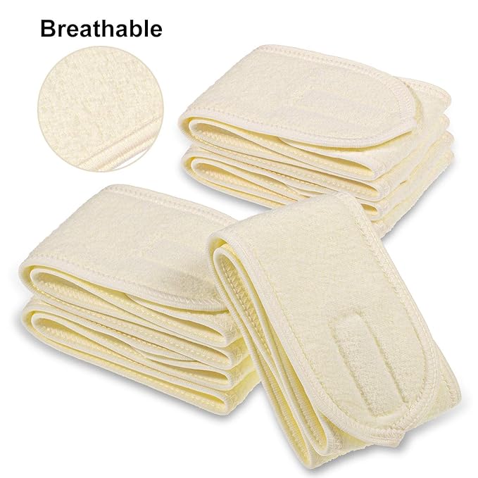 Whaline Spa Facial Headband 4 Packs Head Wrap Terry Cloth Headband Adjustable - Image 4
