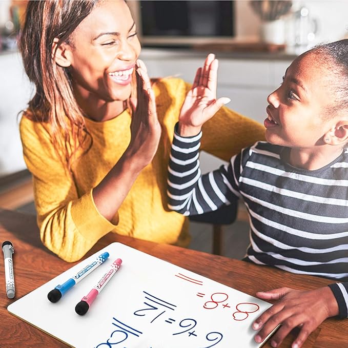 Nicpro Dry Erase Lap Board 9 x 12 inches 2 Pack Double Sided Blank Small Lapboard with 8 Pens, 2 Eraser, Learning Mini Whiteboard Portable Drawing Board for Student and Classroom Use