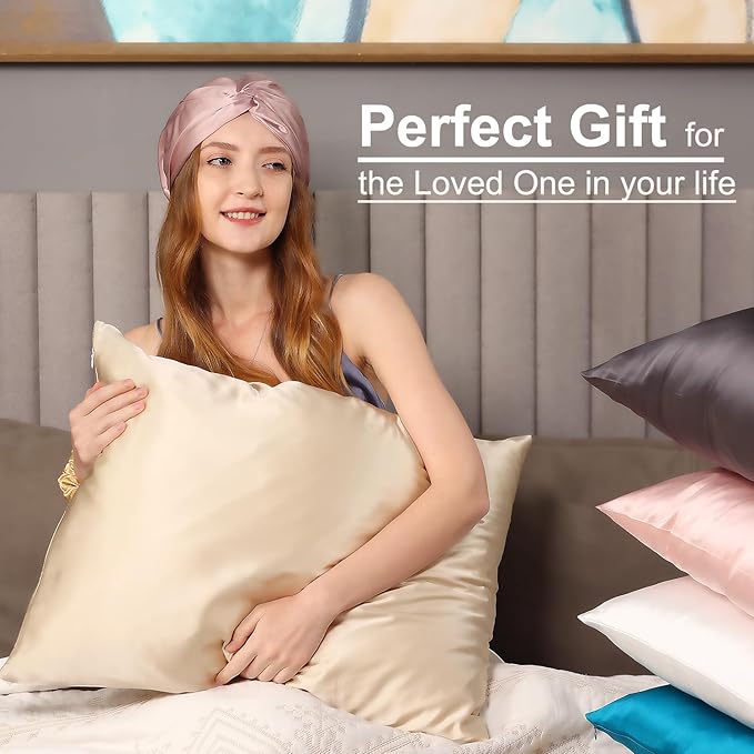 Ravmix Silk Pillow Cases with Zipper, 21 Momme Mulberry Silk Pillowcase - Image 8