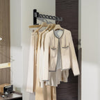 Wall Mounted Clothes Drying Rack, Wall Clothes Hanger Foldable, Laundry Hanger Hook for Bathroom, Wall Clothes Rack Indoor, Perfect for Small Spaces, Matte Black