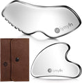 2Pcs Stainless Steel Gua Sha Facial Tools, Face and Body Skin Massage, Scraping by Unknown