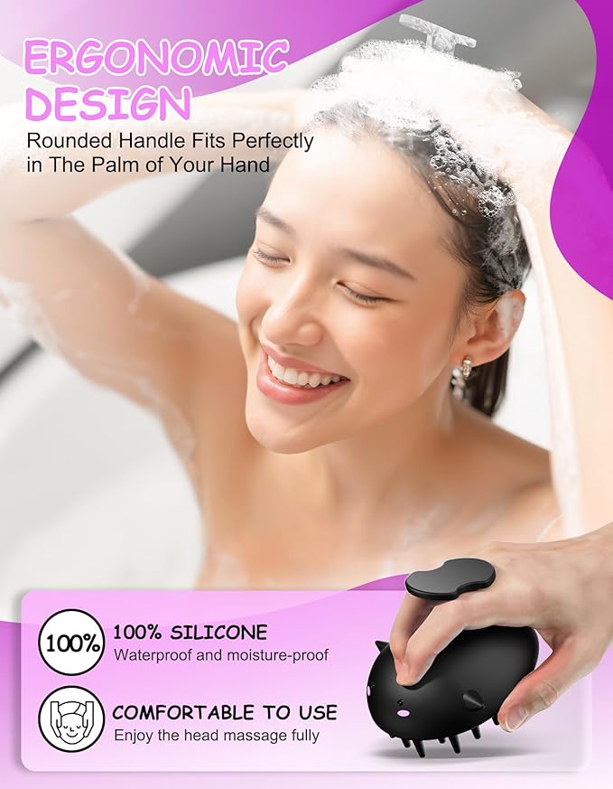 Scalp Massager Hair Growth Shampoo Brush, Silicone Scalp Scrubber Shower Scalp - Image 5