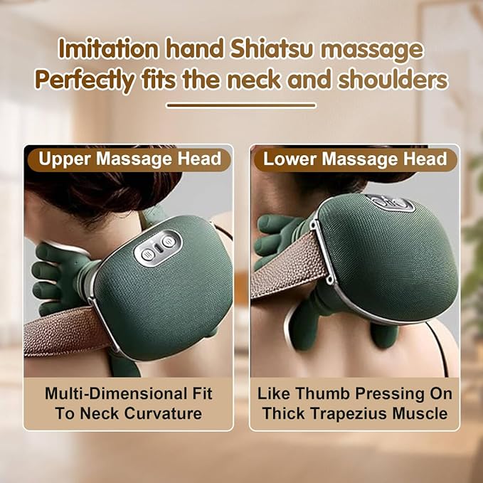 Siasoo Neck Massager With Heat-Wireless Portable Shiatsu Neck and Shoulder Deep - Image 3
