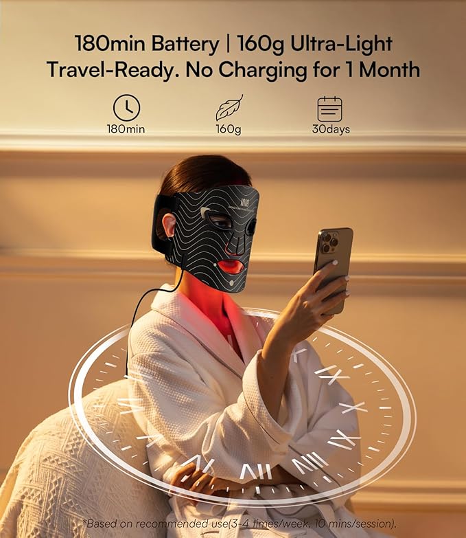 INIA Red Light Therapy Mask for Face – 4 Light Modes - Image 9