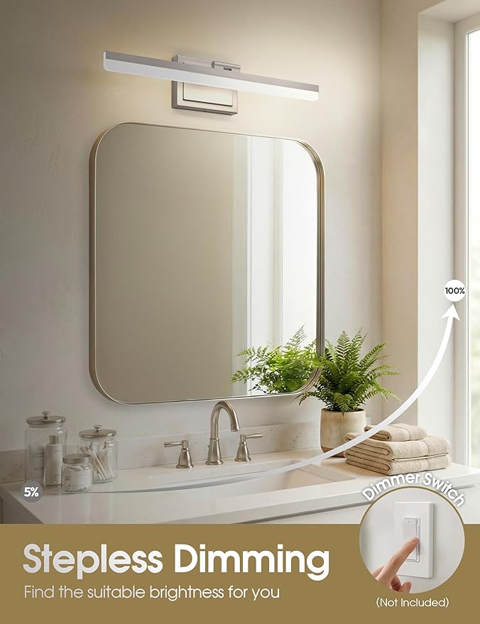VOLISUN Modern Bathroom Vanity Light 24 inch, 24W Dimmable 5CCT Led Bathroom - Image 4