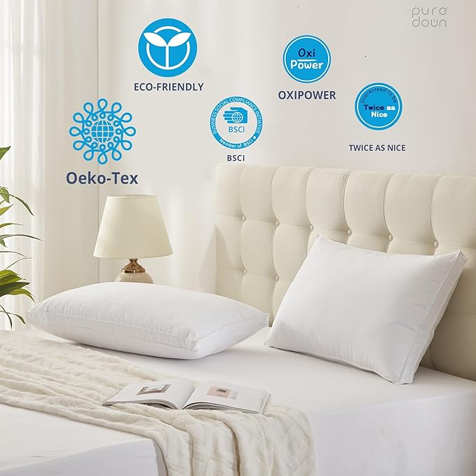puredown Goose Down Feather Pillows - Image 5
