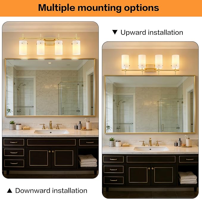 SOLFART Bathroom Light Fixtures, 4 Light Vanity Lights - Image 8