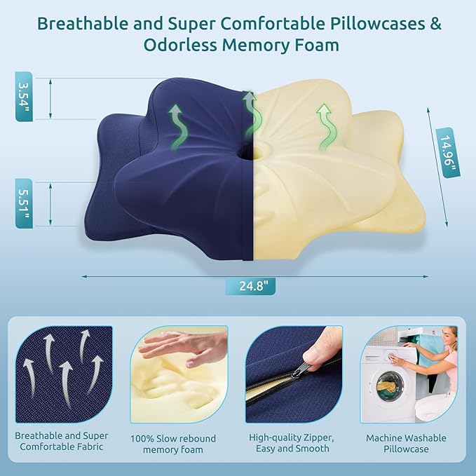 DONAMA Cervical Pillow for Neck and Shoulder Pain Relief, Cooling Contour - Image 5
