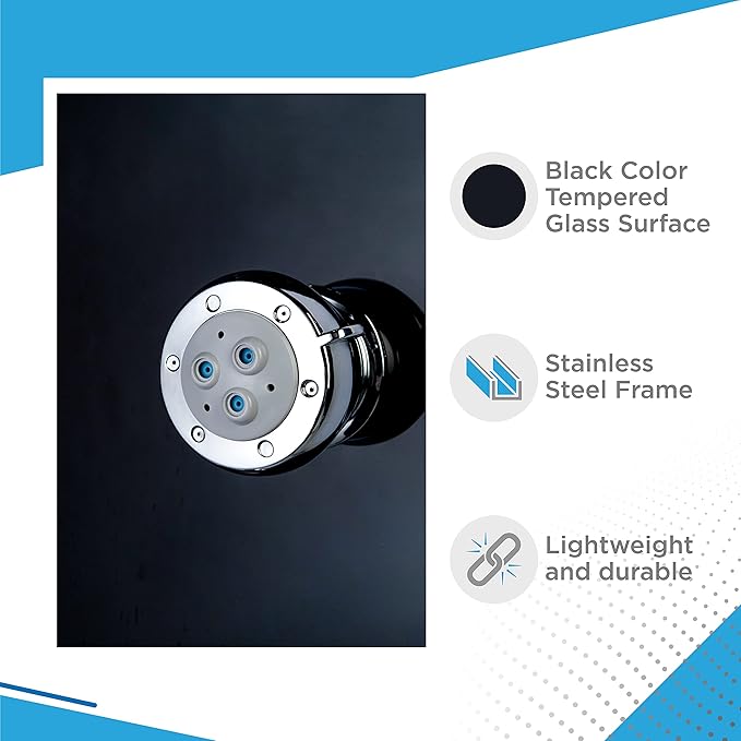 Blue Ocean 52” Aluminum SPA331B Tempered Glass Thermostatic Shower Panel Tower - Image 4