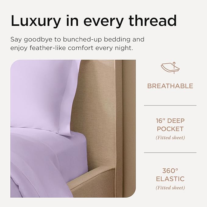 Threadmill Full Size Sheets | 800 Thread Count Bed Sheets - Image 4
