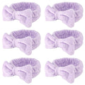WHAVEL 6 Pack Purple Spa Microfiber Bow Headbands by Whavel