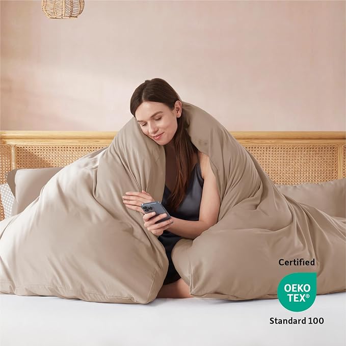 Nestl Khaki Duvet Cover King Size - Image 3