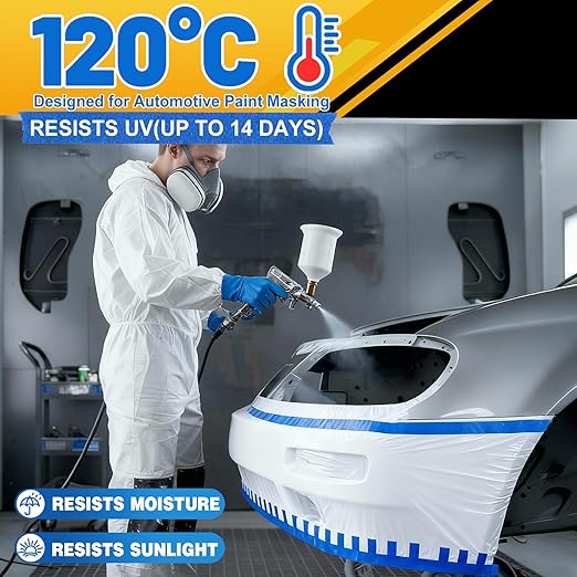 Aheroi Painters Masking Tape, 120℃/24 Rolls Blue Painting Tape Automotive Masking Tape Bulk (1320yd=24*1in*55yd), Multi-Purpose Thin Painter's Tape for Home Auto Paint Craft DIY, Construction Site Use