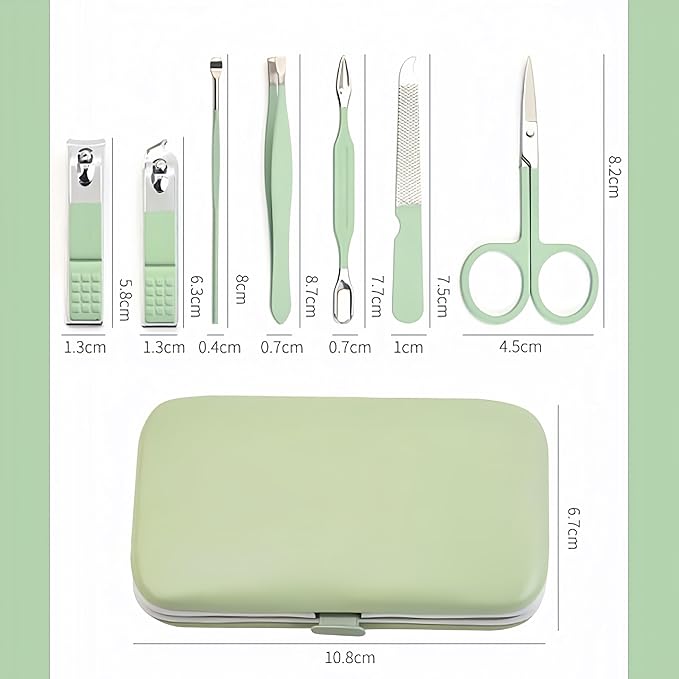QURIPE 7pcs Manicure Set, Nail Clippers Kit, Stainless Steel Manicure Kit - Image 5