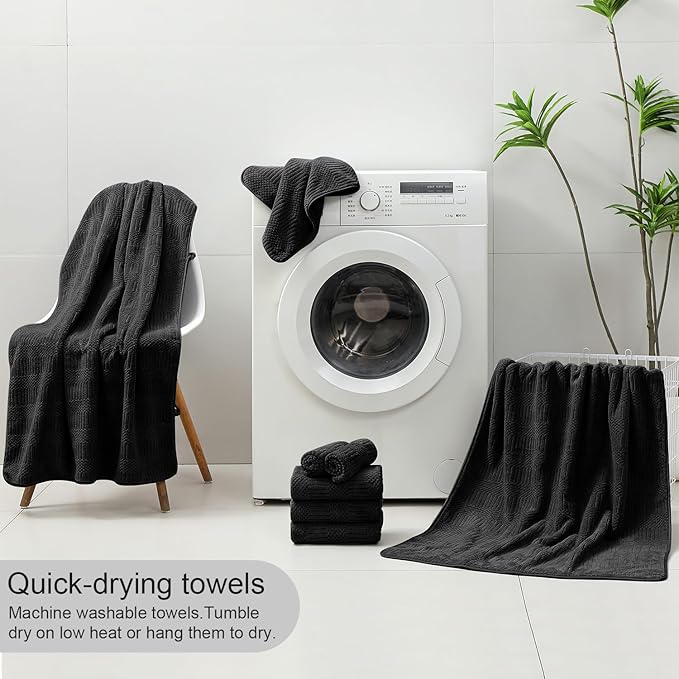 8 Piece Bath Towel Set-2 Oversized Bath Sheets, 2 Hand Towels, 4 - Image 8