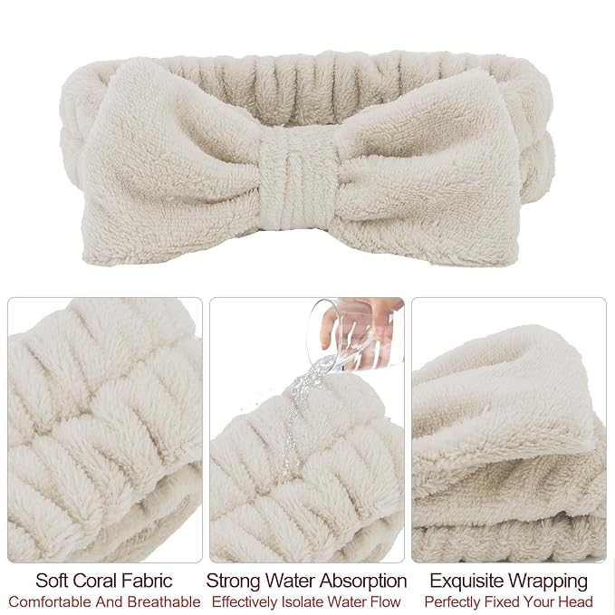Casoty 6 Pcs Soft Coral Fleece Headbands - Image 7