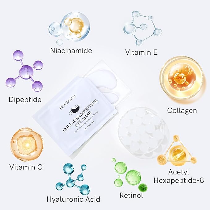 PEAUAMIE Under Eye Patches Collagen and Peptide Eye Mask - Image 4