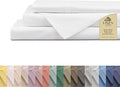 Linen Home 100% Cotton Percale Sheets Queen Size, Snow White, Deep Pocket by LINENHOME