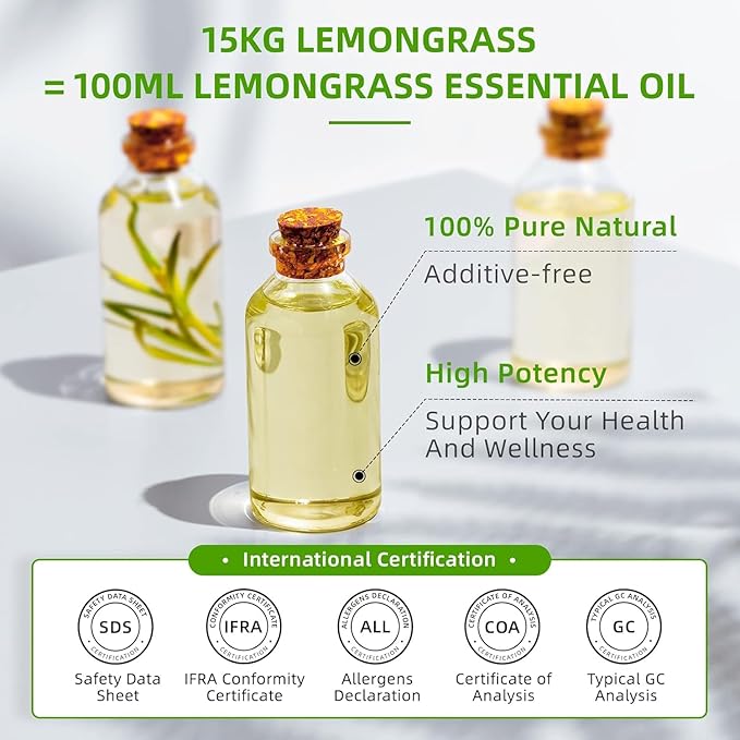 HIQILI 16 Fl Oz Lemongrass Essential Oil, 100% Pure Natural Undiluted - Image 7