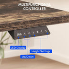 FLEXISPOT EN2 Whole-Piece Standing Desk with Clamp Power Strip, 48 x 30 Electric Stand Up Height Adjustable Desk with Cable Management (Black Frame + 48" Rustic Brown Desktop, 2 Packages)