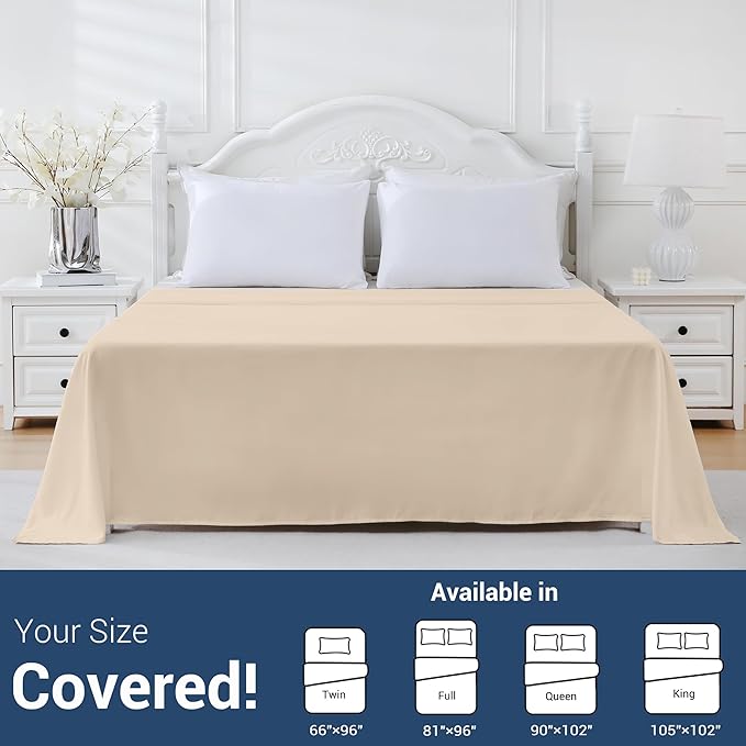Bulk Queen Flat Sheets Only, 6 Pack Quick Sort Top Bed Sheet, Color-Coded Label - Image 5