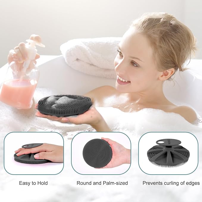INNERNEED Food-Grade Soft Silicone Body Scrubber Shower Brush Handheld - Image 6