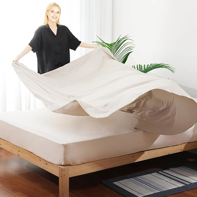 Shunjie.Home Flat Sheet Only Full Size, 400 TC 100% Egyptian Cotton Flat Sheet - Image 6