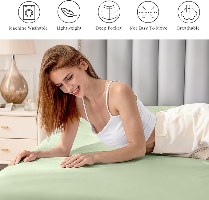 FreshCulture Pure Cotton Fitted Sheets California King Size, 300 Thread Count - Image 5