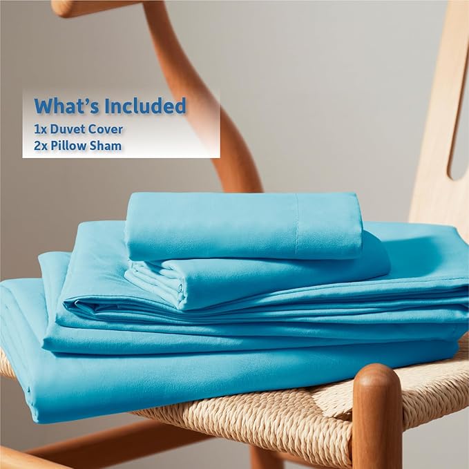 Nestl Bright Blue California King Duvet Cover Sets - Image 9
