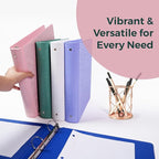 POPRUN 3 Ring Binder 1.5 Inch, PVC-Free, Holds 325 Sheets of 8.5 x 11 Paper, Extra Durable Organizer with 2 Pockets for School & Office, Heavy-Duty, 2 Pack, White