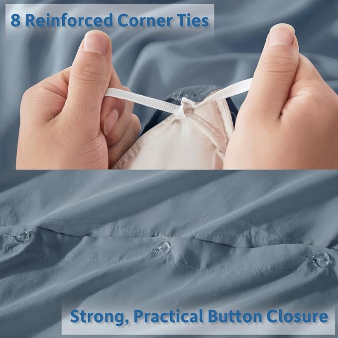 Nestl Stone Blue California King Duvet Cover Sets - Image 4