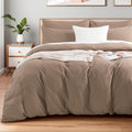 NEXHOME PRO 100% Washed Cotton Duvet Cover King Size, Ogranic Natural Linen by NEXHOMEPRO