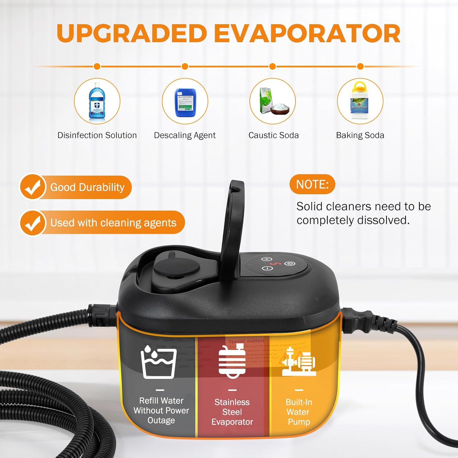 BEAMNOVA Steam Cleaner for Car Detailing 1.2L (41oz) Water Tank Portable Handheld Steamer for Cleaning Steam Gun High Pressure Multipurpose Steam Machine, Black