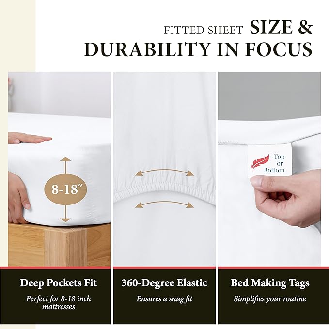 100% Egyptian Cotton Queen Size Sheet Set - Image 4
