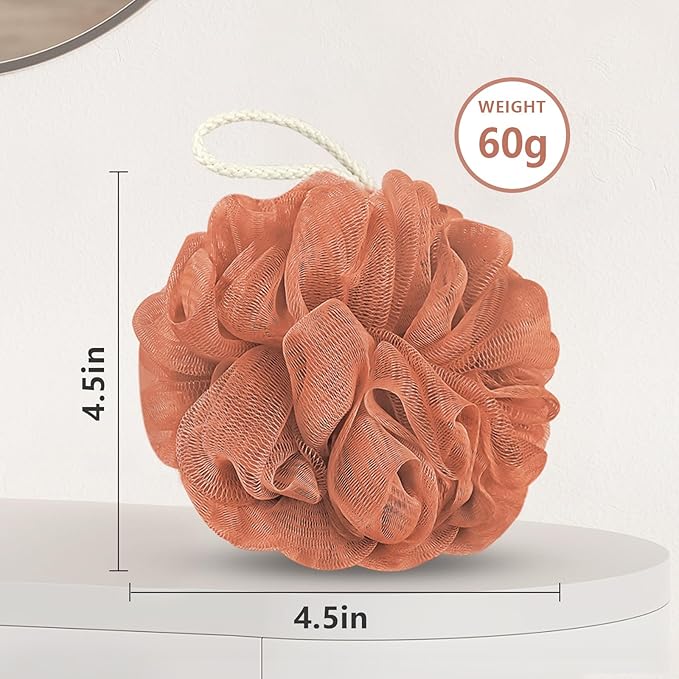 Rnoafmu Shower Loofah Bath Sponge, 60G Loofah Exfoliating Body Scrubber - Image 2