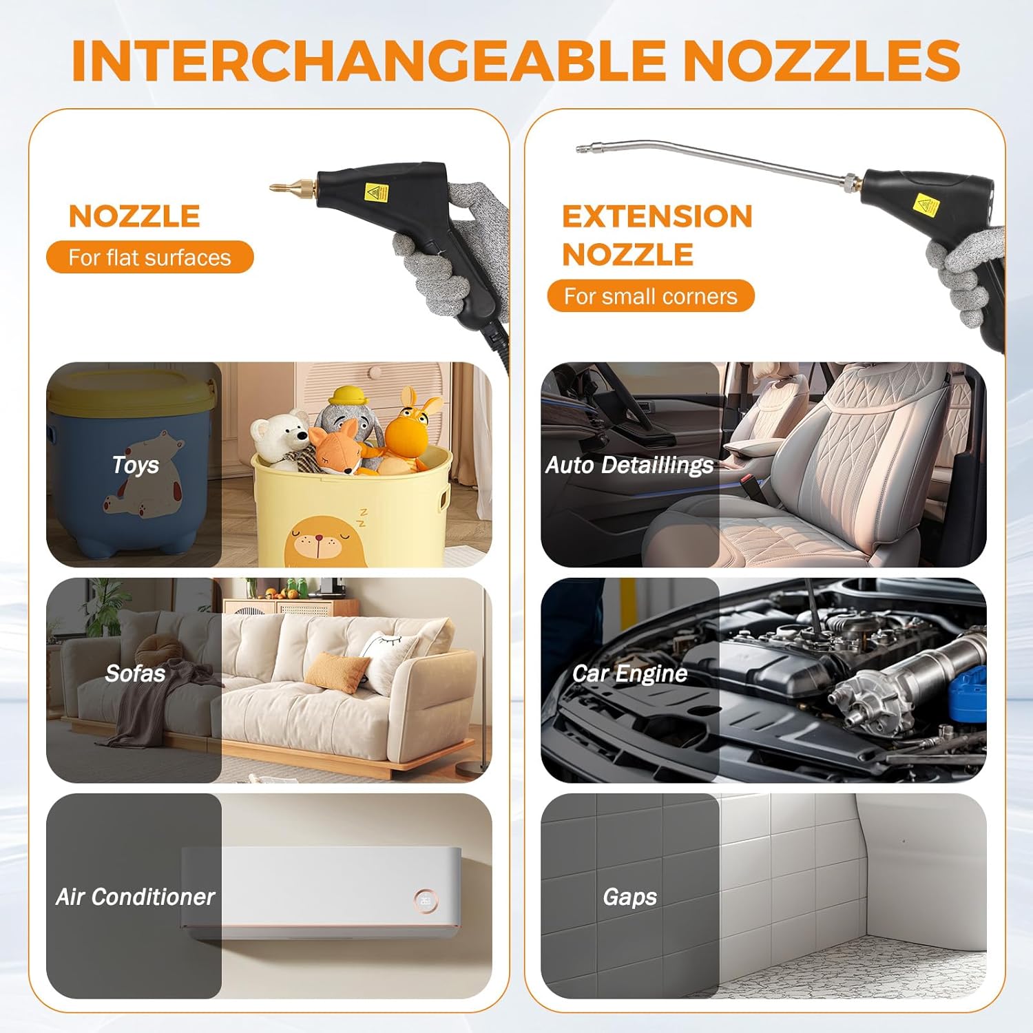 BEAMNOVA Steam Cleaner for Car Detailing 1.2L (41oz) Water Tank Portable Handheld Steamer for Cleaning Steam Gun High Pressure Multipurpose Steam Machine, Black