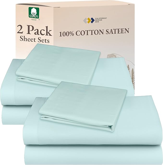 California Design Den 100% Cotton 2-Pack Twin XL Sheet Sets, Soft & Durable by CaliforniaDesignDen