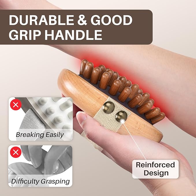 Wood Therapy Massage Tool for Belly Fat, Wooden Meridian Massage Body Brush for - Image 7