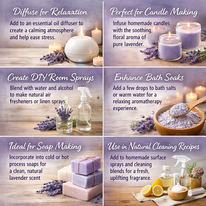 2 Bottles – GreenHealth Lavender Essential Oil – 16 fl oz Each – 100% Pure & - Image 4