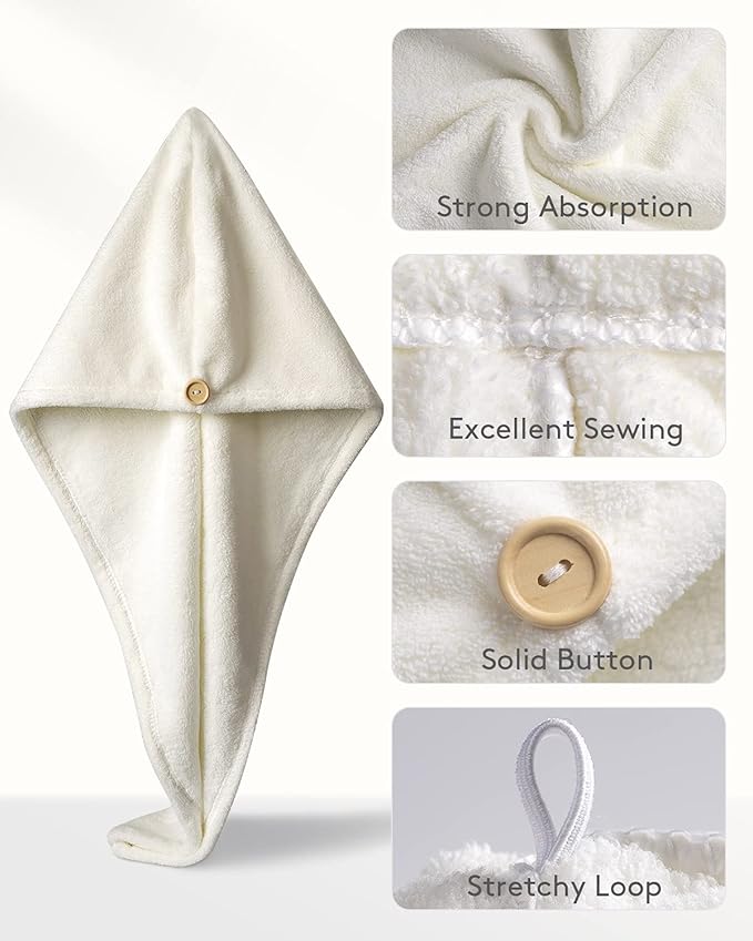YFONG 3 Pack Microfiber Hair Towel Wrap - Image 3