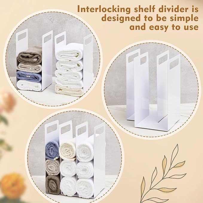LEIFIDE Set of 2 Interlocking Towel Organizer Metal Bathroom Towel Storage Rack - Image 4