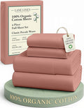 LANE LINEN 100% Organic Cotton Full Sheets Set, 4-Piece Pure Organic Cotton by LaneLinen