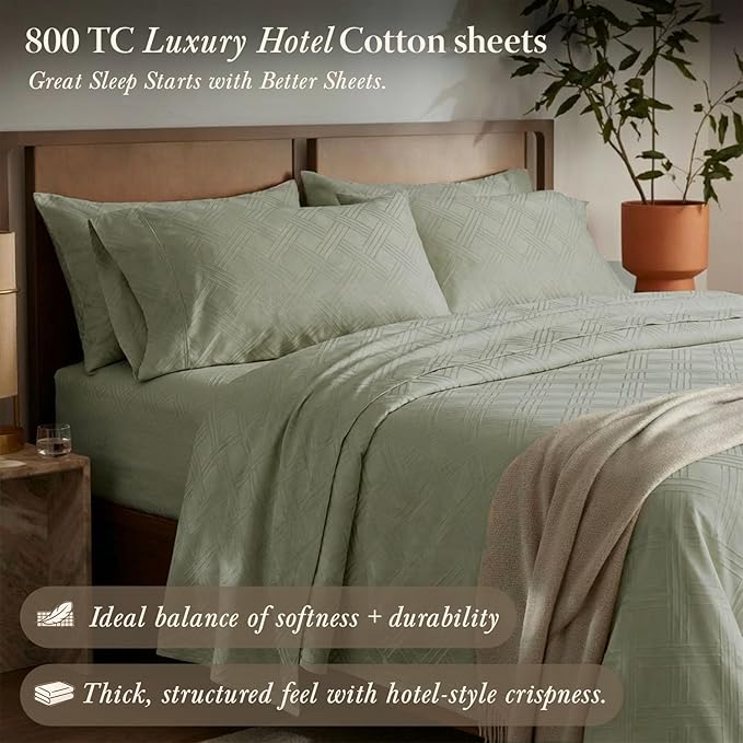 Threadmill Queen Sheet Set for Queen Mattresses | 800 Thread Count Jacquard - Image 2