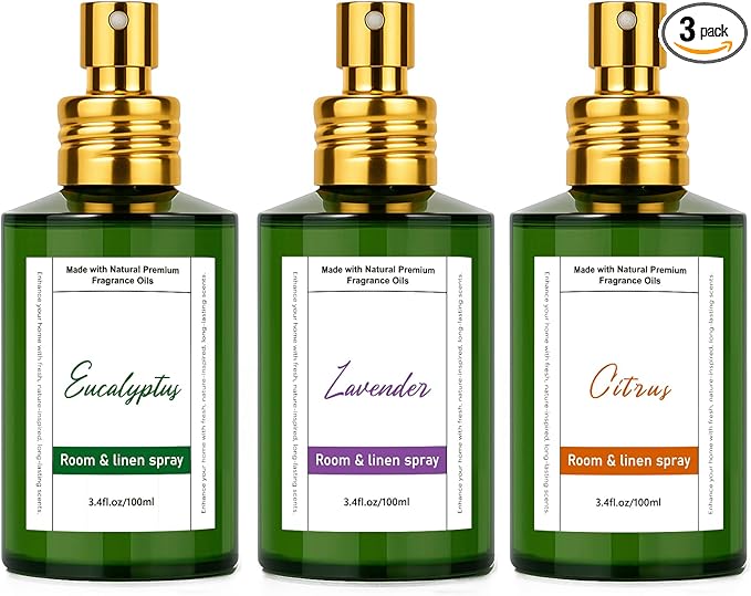 Room Spray Odor Eliminator 3 Pack, Natural Essential Oil Air Freshener Spray by AzulFra