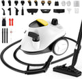 Steam Cleaner, Multipurpose Portable Canister Steamer，Portable Steam Cleaner with 27Accessories, 3 Minutes Fast Heating，for Floors, Windows,Mirrors,kitchens, Glass,Grout and Cars (White)