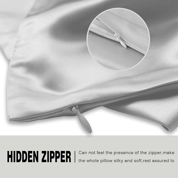 Silk Pillow Cases 2 Pack, Soft Breathable and Sliky Queen Size Pillow Cases Set - Image 4