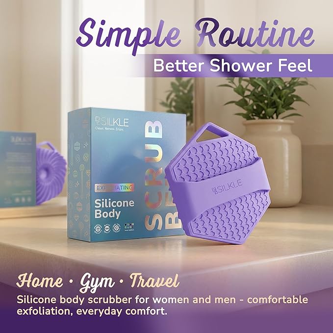 SILKLE Silicone Body Scrubber – Gentle Exfoliating Shower Scrubber - Image 7